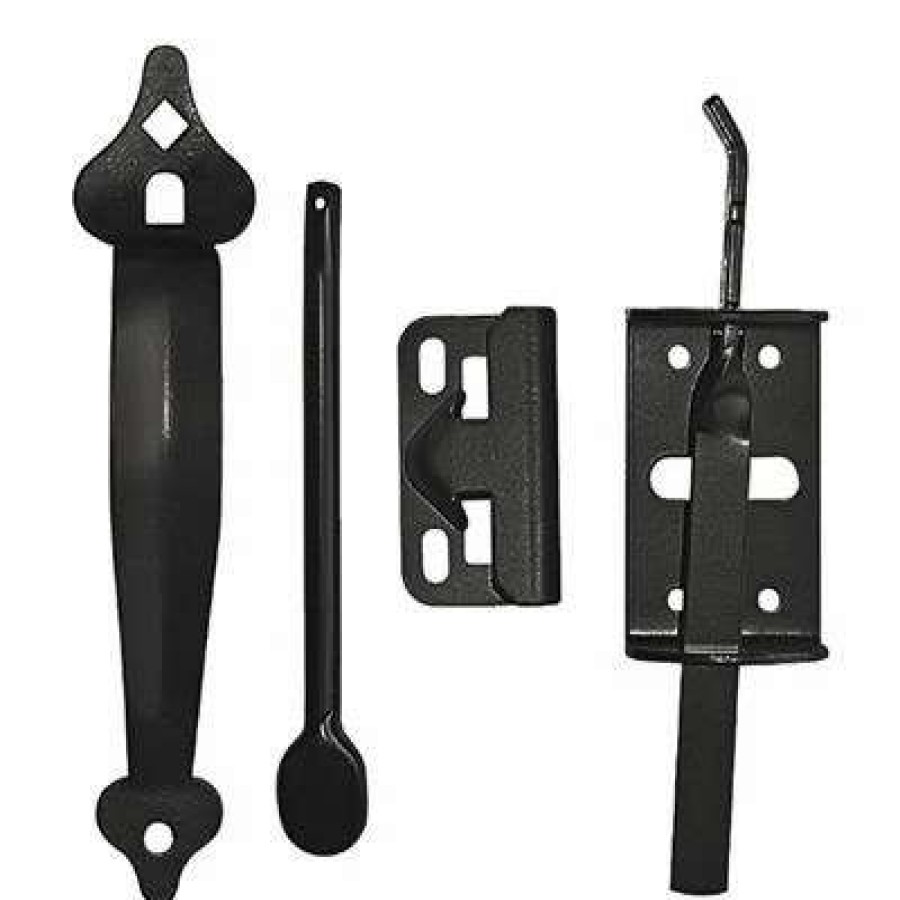 Builders Hardware * | Nuvo Iron Tl6Blk 6 In. Black Galvanzied Metal Wooden Fence And Gate Ornamental Thumb Latch Handle