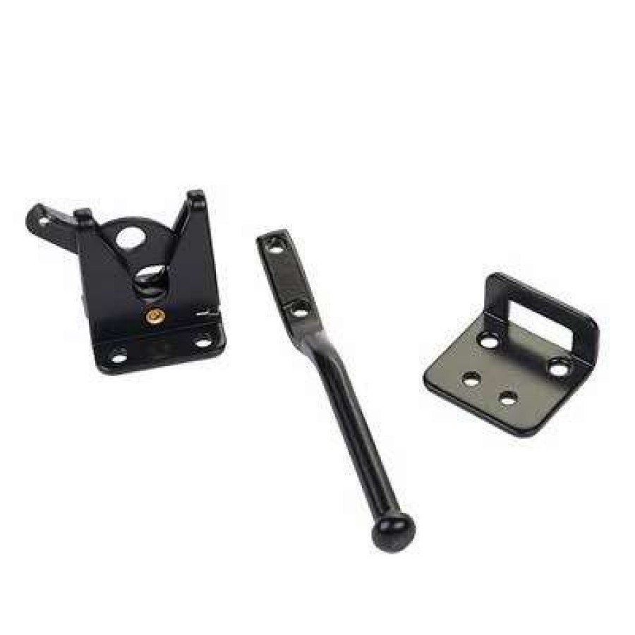 Builders Hardware * | Nuvo Iron Lcwslblk Black Metal Wooden Gates And Doors Spring Loaded Latch And Catch