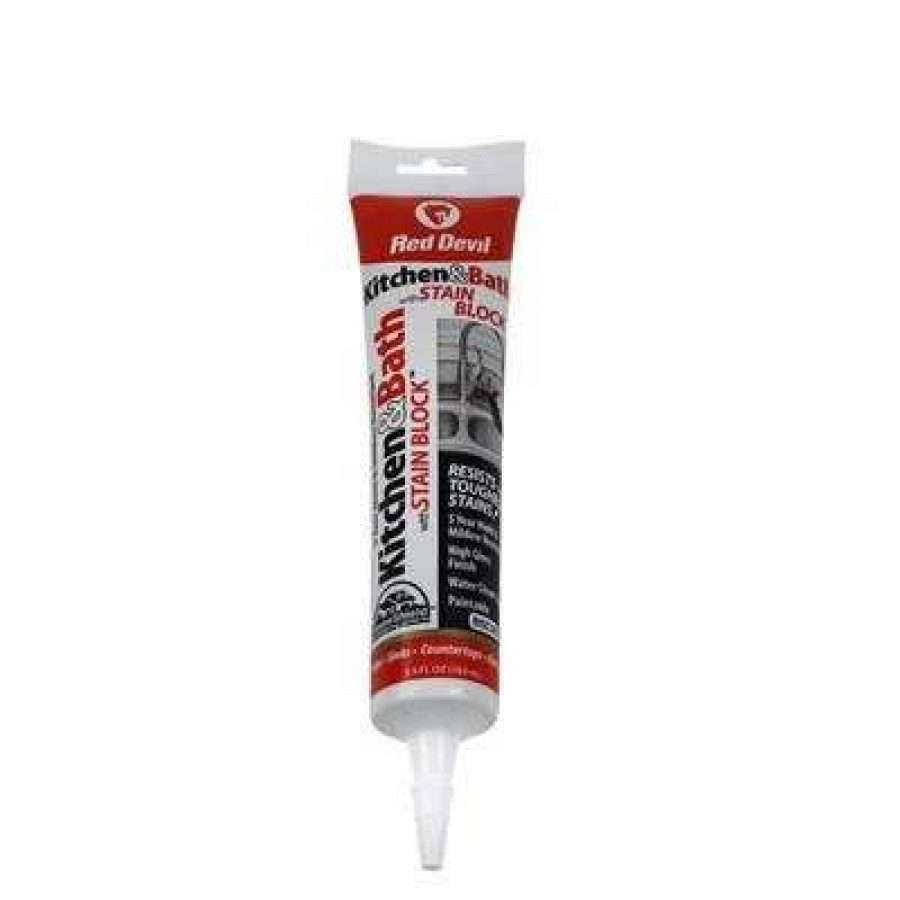 Adhesives * | Red Devil 0755/22 163-Ml Biscuit Stain Block Kitchen And Bath Adhesive Caulk Squeeze Tube