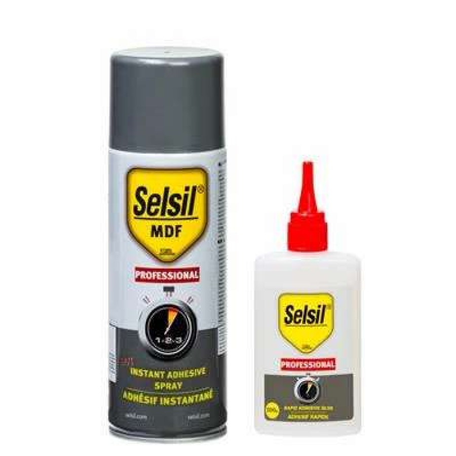 Glues & Epoxy * | Selsil 400Ml + 100G Two Part Mdf Rapid Adhesive Instant Super Glue