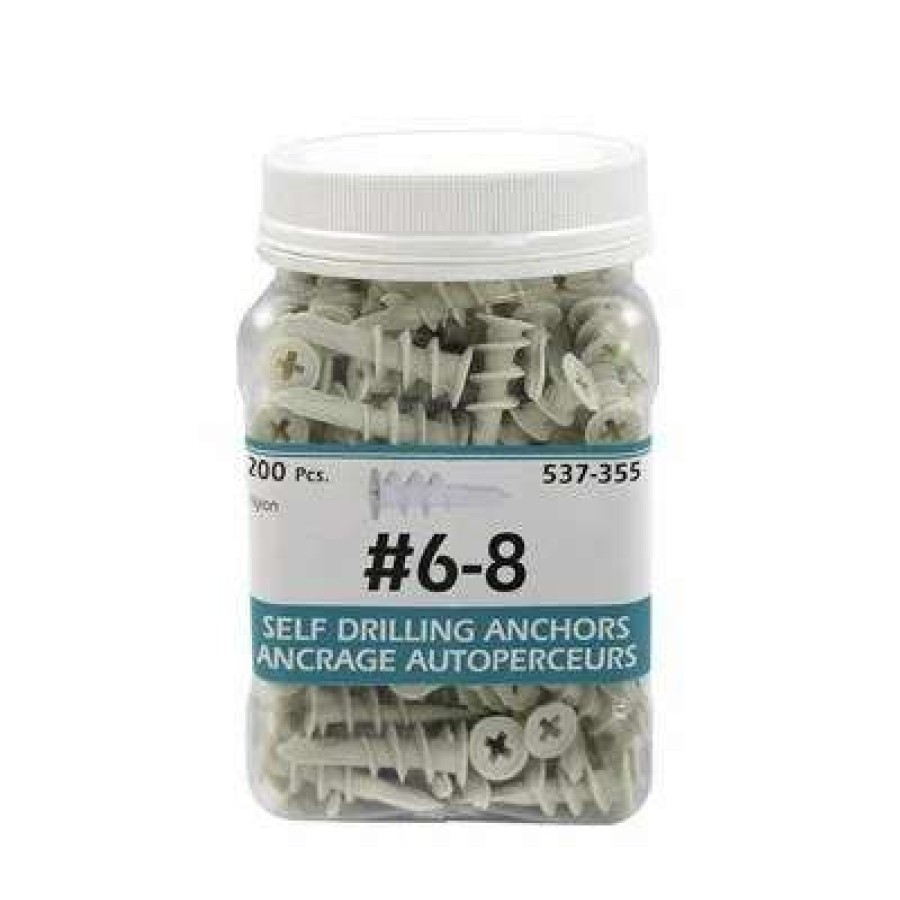 Anchors * | H Paulin #6-8 Nylon Self-Drilling Drywall Anchors (200-Jug)