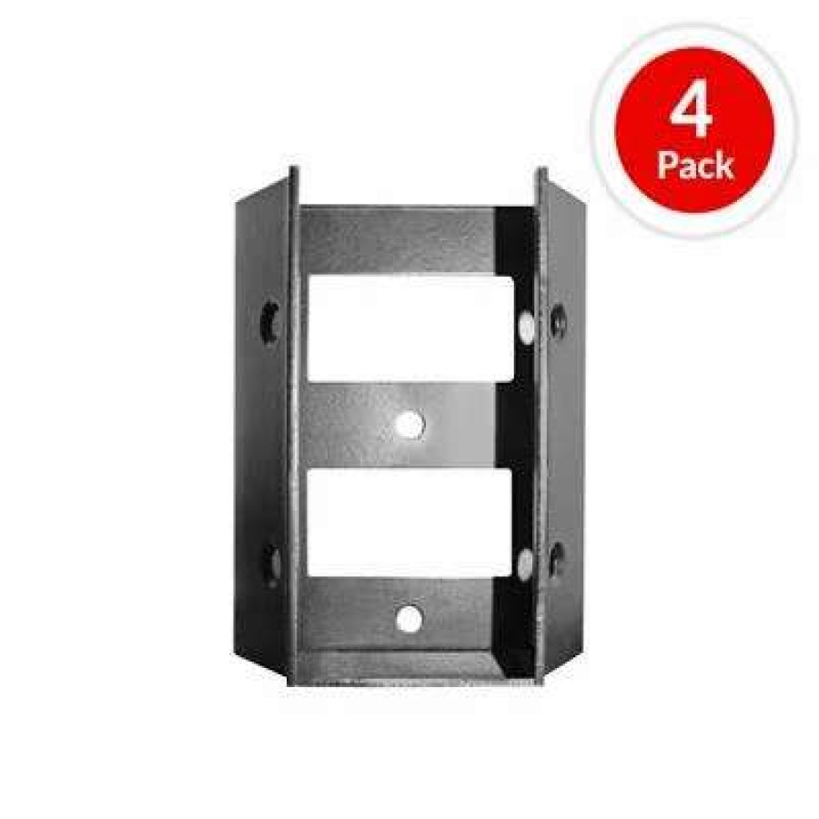 Builders Hardware * | Nuvo Iron Sdrc Black Metal Stair/Deck/Fence Multi-Use Rail Connector Bracket Kit (4-Pack)