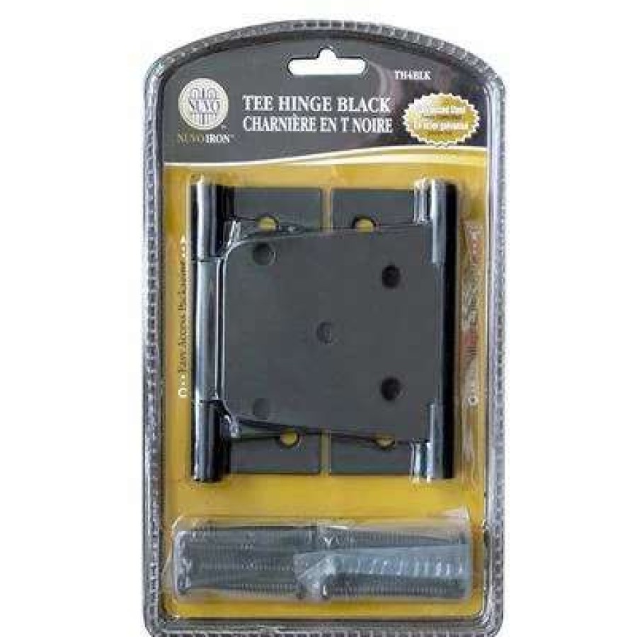 Builders Hardware * | Nuvo Iron Th4Blk 4 In. Black Galvanized Metal Wooden Fence And Gate Tee Hinge