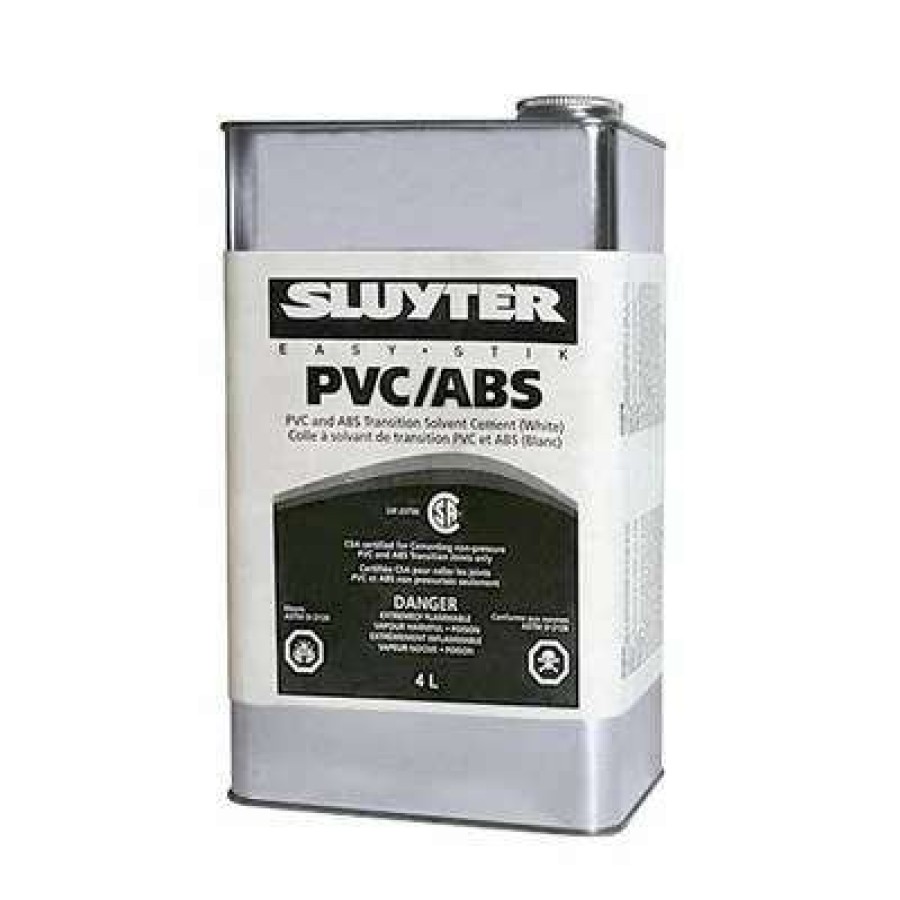 Glues & Epoxy * | Sluyter 11196 4-Litre White Pvc And Abs Transition Solvent Cement Glue Can