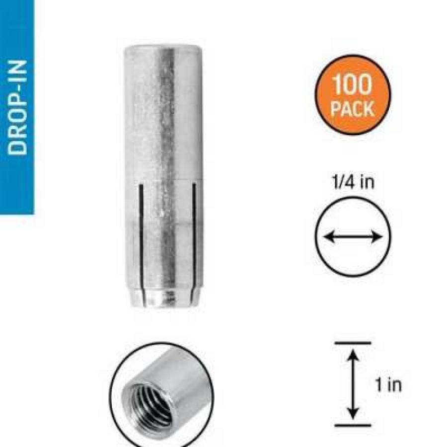 Anchors * | Duradrive 1/4 In. Smooth Drop-In Internally Threaded Anchor (100-Pack)