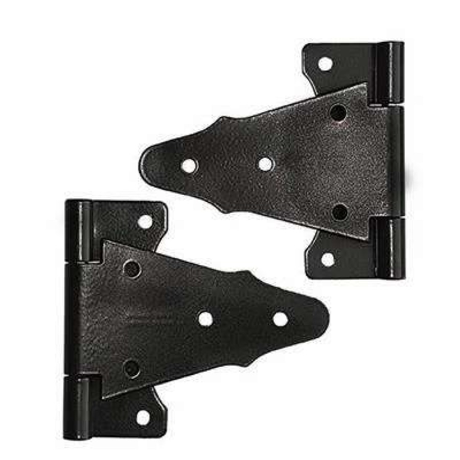 Builders Hardware * | Nuvo Iron Th6Blk 6 In. Black Galvanized Metal Wooden Fence And Gate Tee Hinge