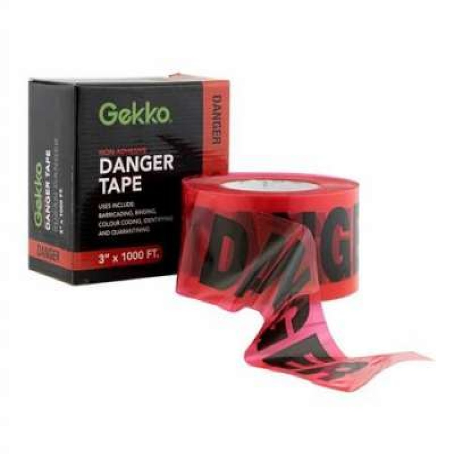 Adhesives * | Gekko 3 In. X 1,000 Ft. Red Danger Safety Tape