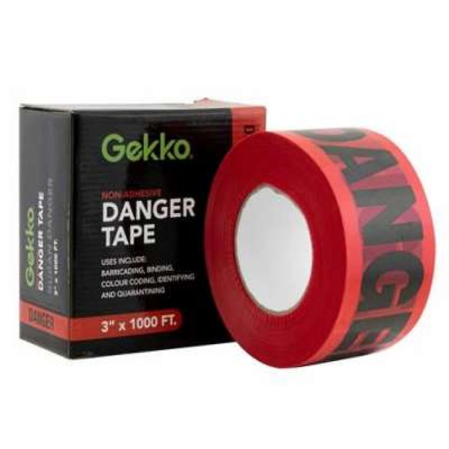 Adhesives * | Gekko 3 In. X 1,000 Ft. Red Danger Safety Tape