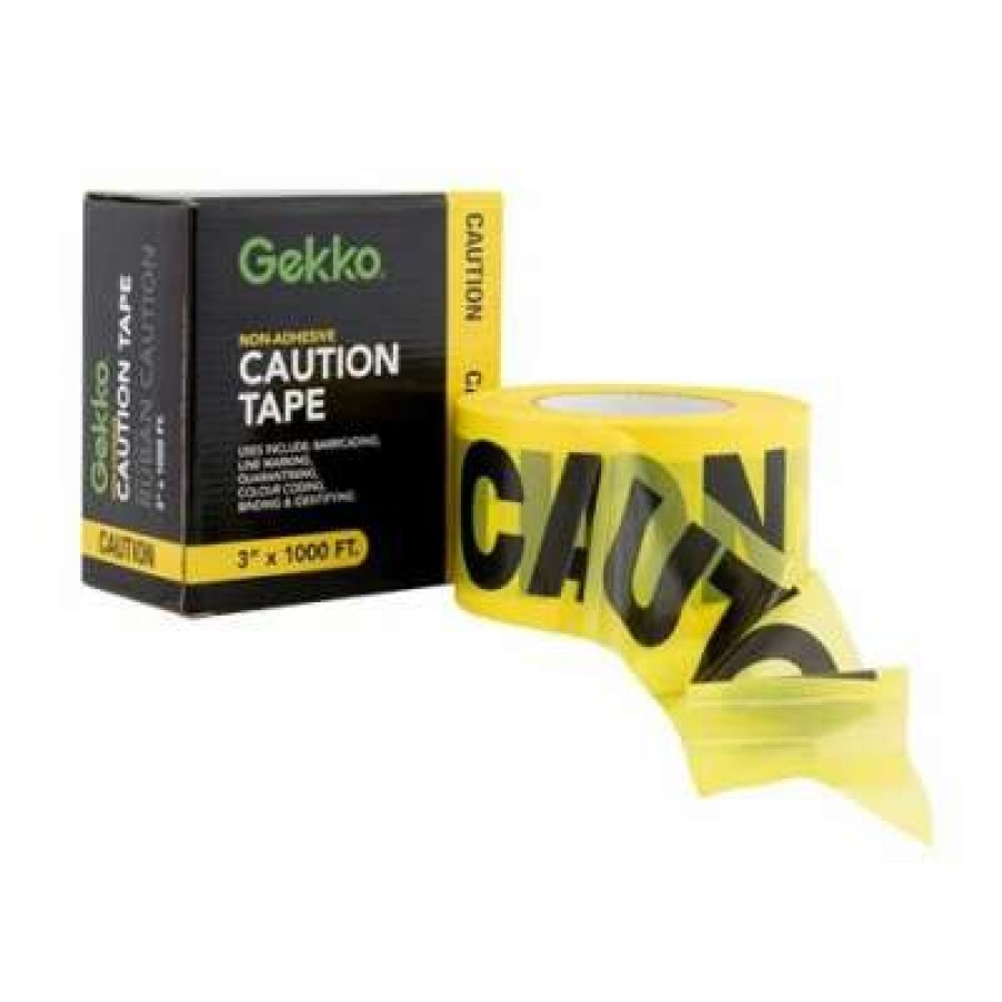 Adhesives * | Gekko 3 In. X 1,000 Ft. Yellow Caution Safety Tape