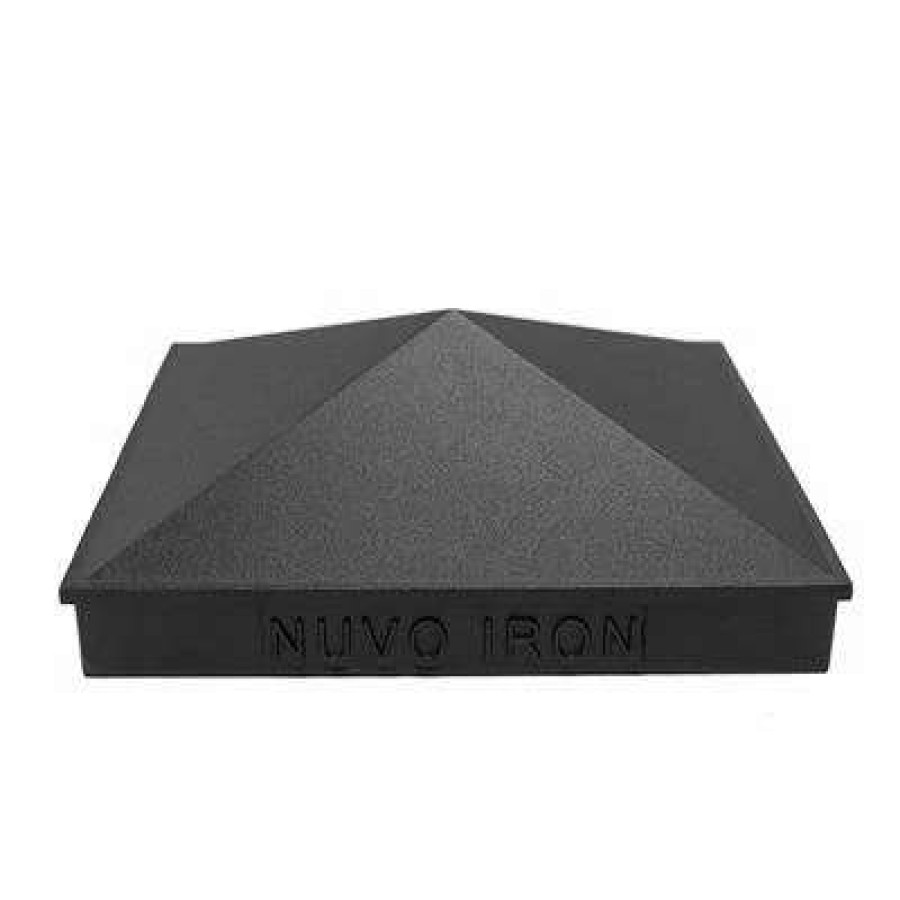 Builders Hardware * | Nuvo Iron Pcp03 5-1/2 In. X 5-1/2 In. Black Aluminum Wooden Fence And Gate Pyramid Post Cap