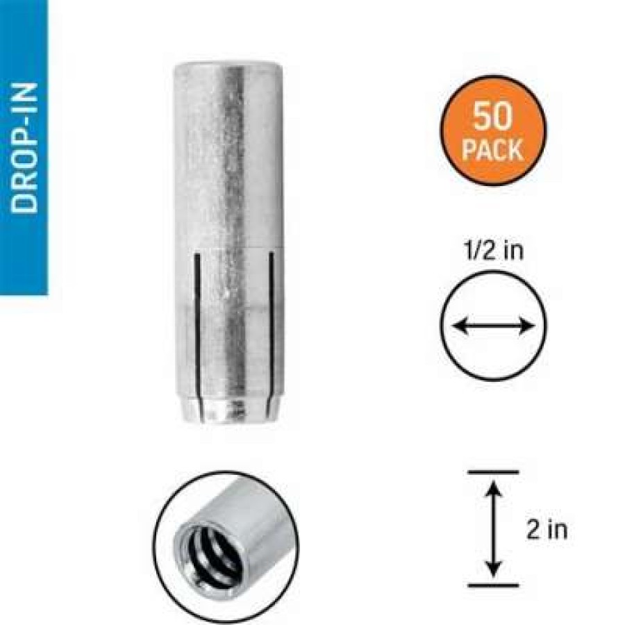 Anchors * | Duradrive 1/2 In. Coil Drop-In Internally Threaded Anchor (50-Pack)