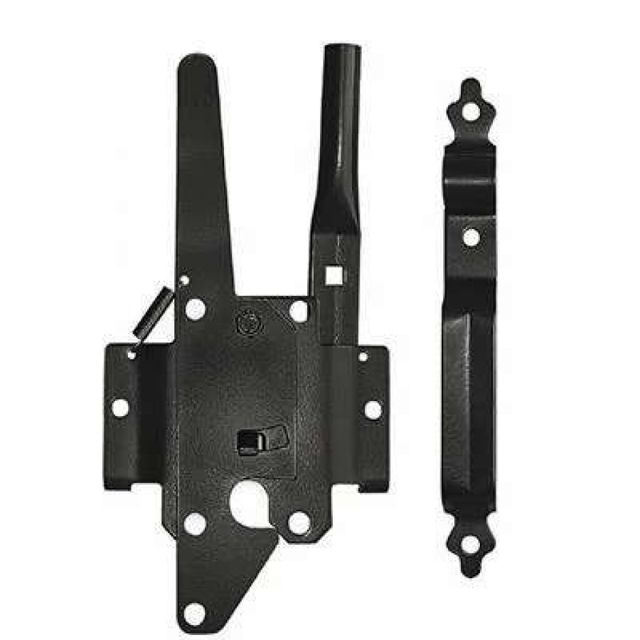 Builders Hardware * | Nuvo Iron Dtpluh Black Metal Deluxe Wooden Gates And Doors Traditional Post Latch And Handle