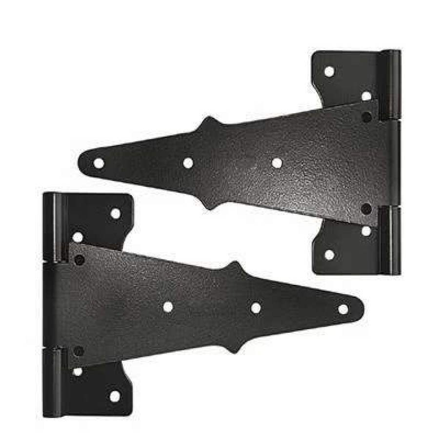 Builders Hardware * | Nuvo Iron Th8Blk/B 8 In. Black Galvanized Metal Wooden Fence And Gate Tee Hinge