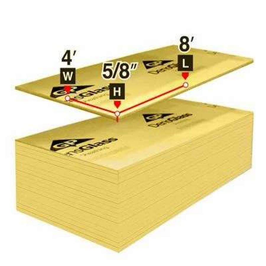 Drywall * | Densglass Gold 5/8 In. X 4 Ft. X 8 Ft. Type X Exterior Wall Sheathing